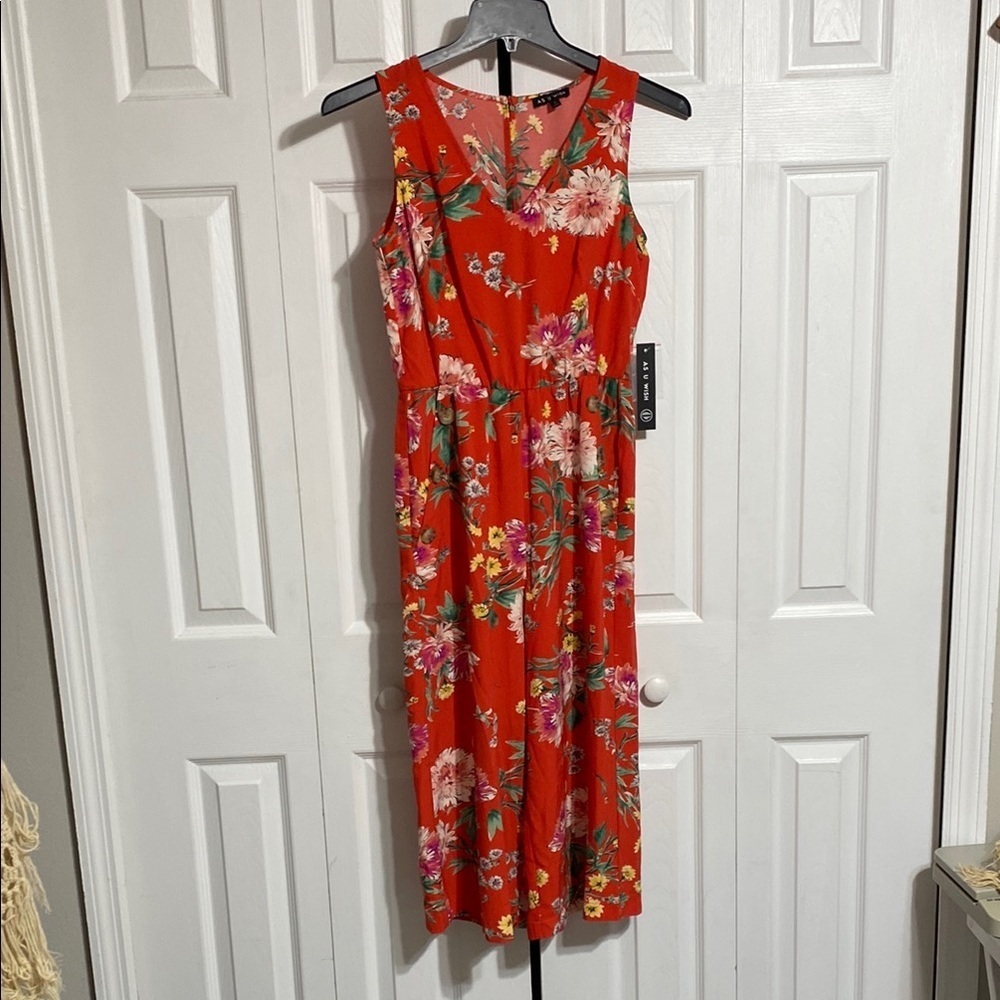 As U Wish floral pant jumpsuit romper NWT size SMALL